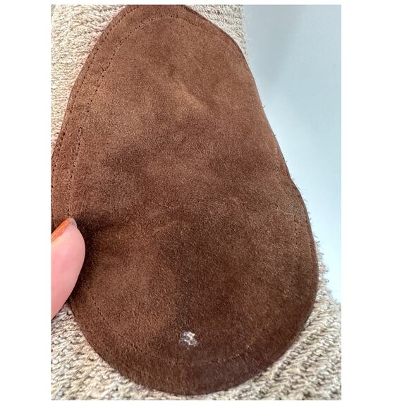 J.Crew Men's Tan Basic Cable Knit‎ Cotton Elbow Patch Crewneck Sweater Large - Picture 6 of 10